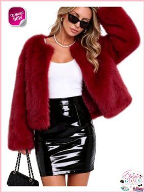 Faux Fur Cropped Fluffy Shaggy Coat